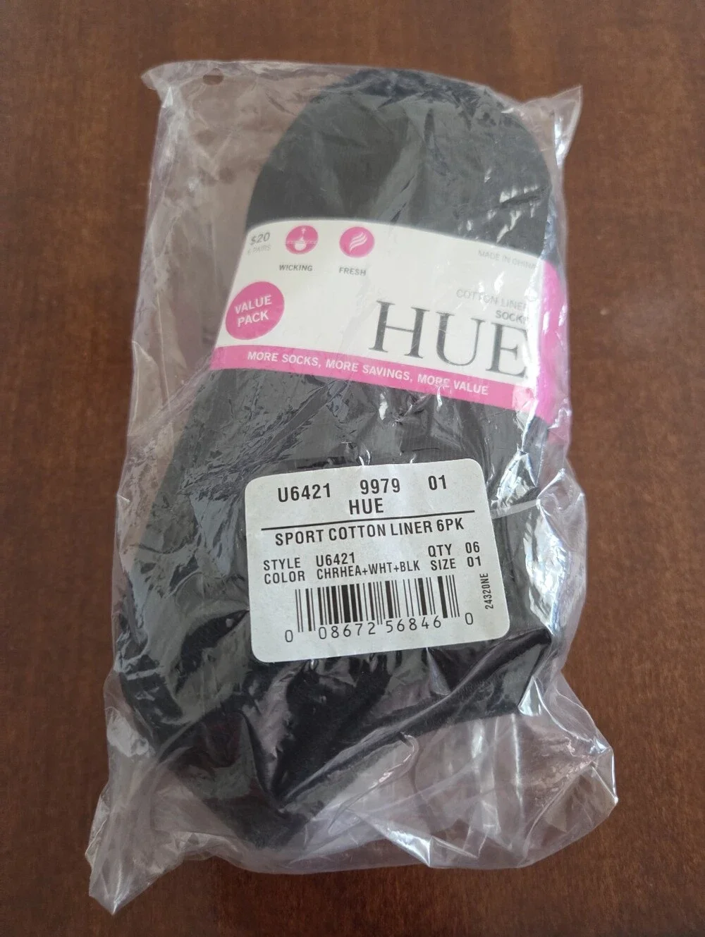 HUE Women's 6 Pack Cotton No Show Socks